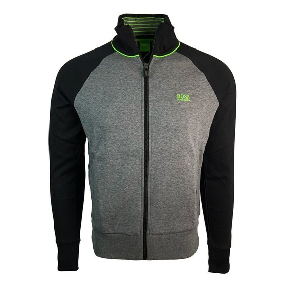 Hugo Boss Other - NEW Hugo Boss Track Jacket Full Zip Up Shirt Designer Gym Club Black Gray Large